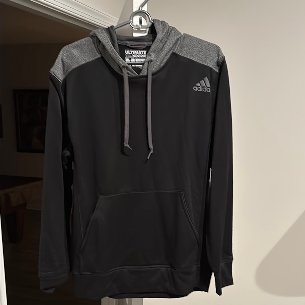 Adidas Men's Black and Gray Hoodie